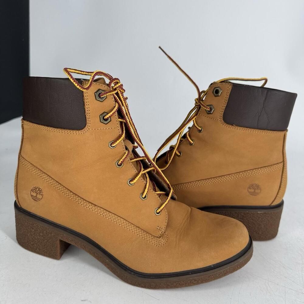 Timberland Women's 7.5 Brinda Boots Leather Lace Up Low Heel - Picture 3 of 9
